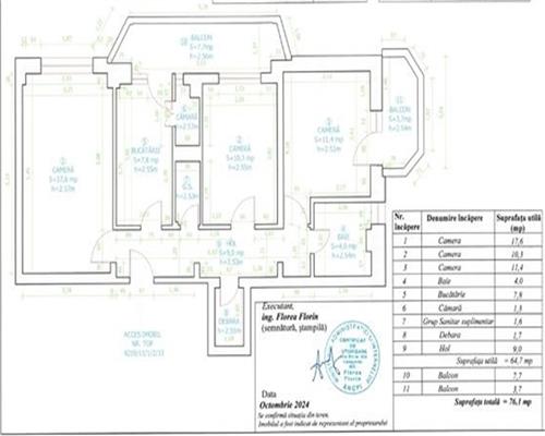 Apartament 3 camere decomandat zona Grivitei